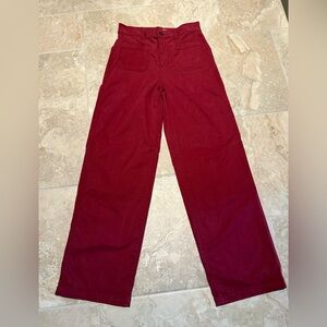 Madewell Emmett Wide-Leg Pants in Claret